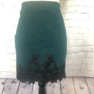 NWT Vintage Style Embroidered Pencil Skirt Medium